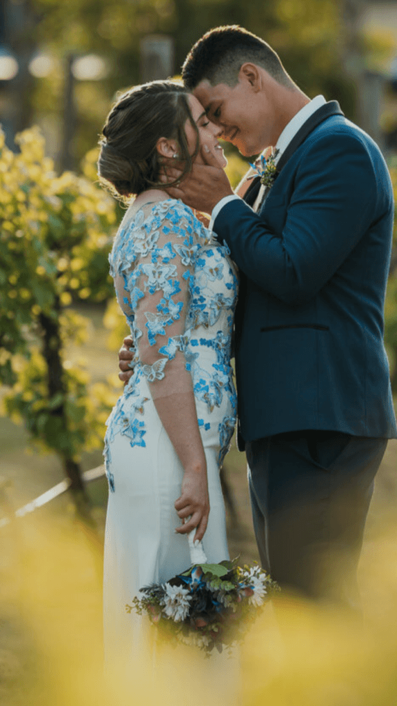 A beautifully customized new sleeve was added, complete with hand-sewn lace and elegant embellishments